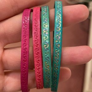 Set of 4 leather engraved bracelets
